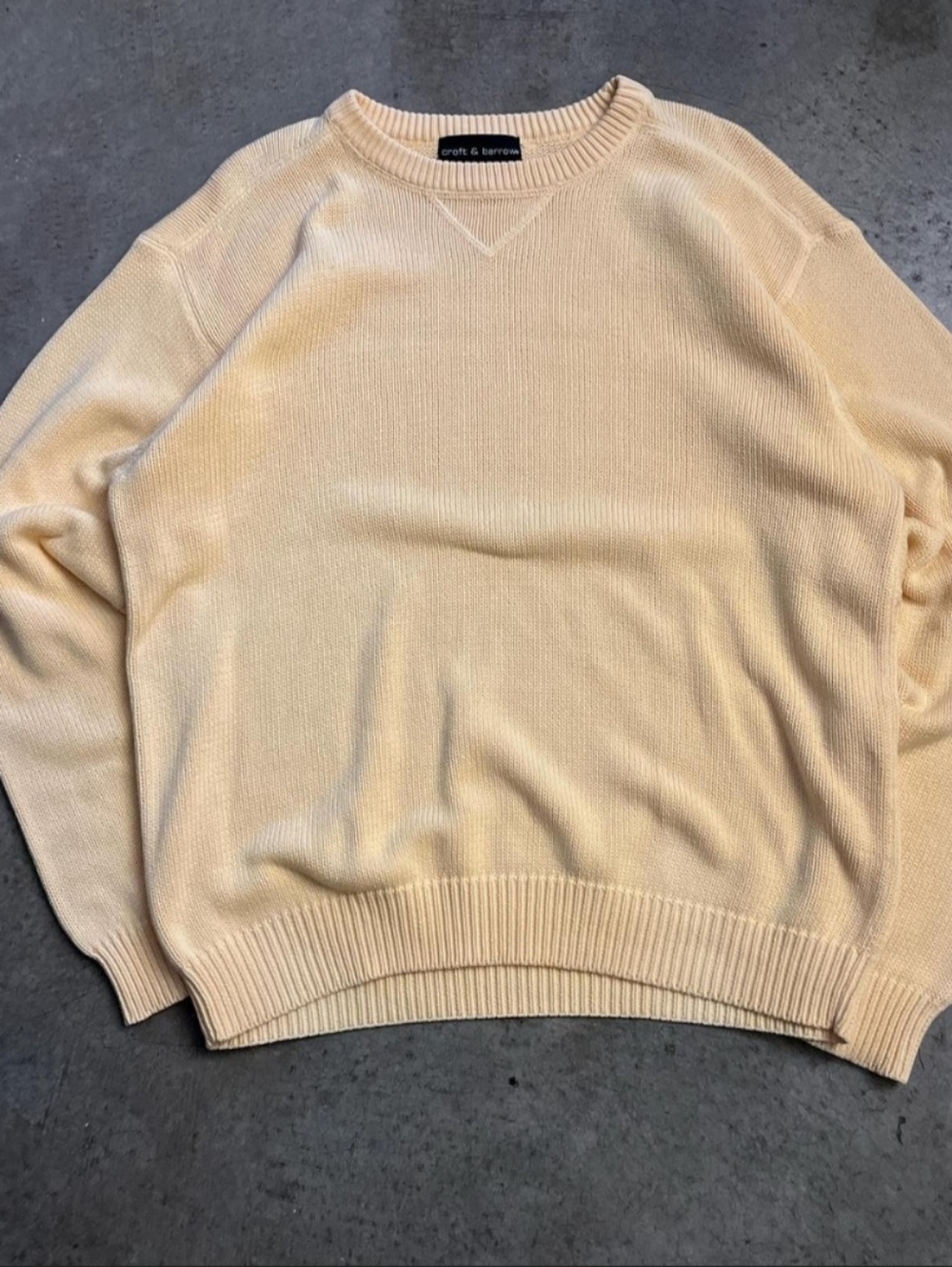 croft & barrow Butter yellow Cotton Crewneck Sweater